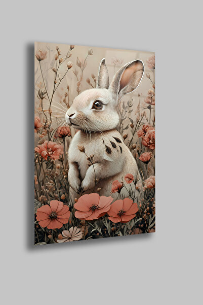 gxe.art Boho Rabbit (Camera pentru copii) |   Placă de sticlă temperată de 4 ...