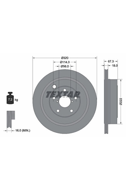 TEXTAR Disc Frana Subaru Tribeca