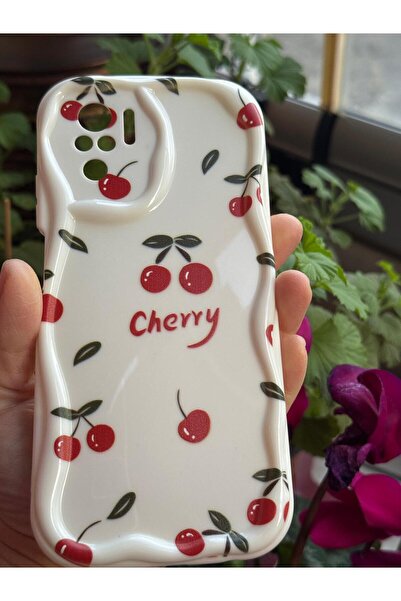 yuscerham Xiaomi Redmi Note 10/10S Uyumlu Kırmızı Kiraz Desenli Yumuşak Silik...
