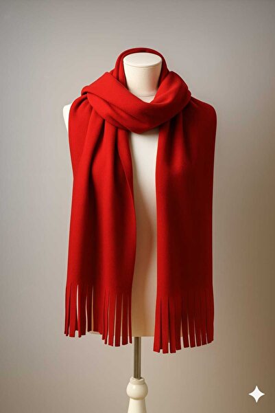 LAVA FASHION Soft İthal Yumuşak Dokulu Kadın Kırmızı Atkı, Şal, Omuz Şalı