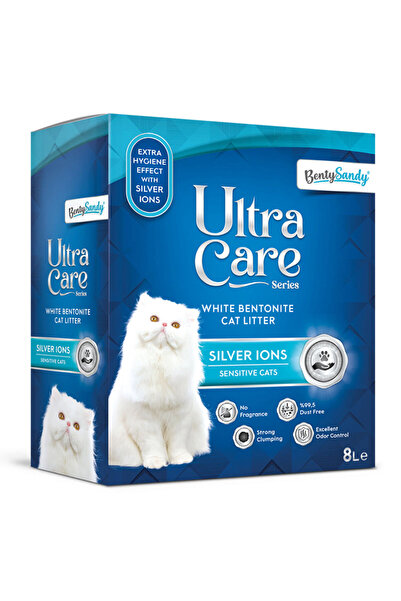 PisiMall Așternut igienic Benty Sandy Ultra Care, ioni de argint, pentru pisici sensibile, 8 litri
