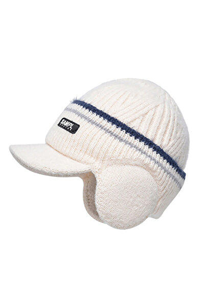 EFAYN.RO Men's hat, model with visor and ear flaps, standard, white, EFAYN