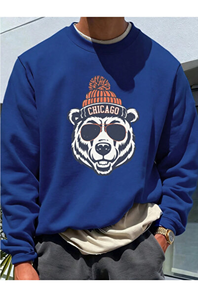Revasser سويت شيرت للجنسين من Chicago Bear Custom مطبوع مصنوع من القطن قصة فض...