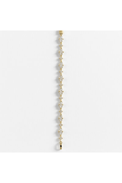 botanica Markiz Taş Detaylı 14K Altın Kaplama Çelik Bileklik