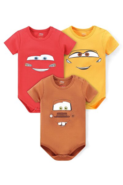 Babyhug Disney Interlock Knit Half Sleeve Onesies with Car Graphics Pack of 3...