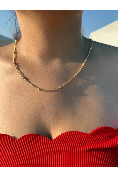 XUPING JEWELRY 14K 3'lü Sarmalı 60cm Zincir Kolye