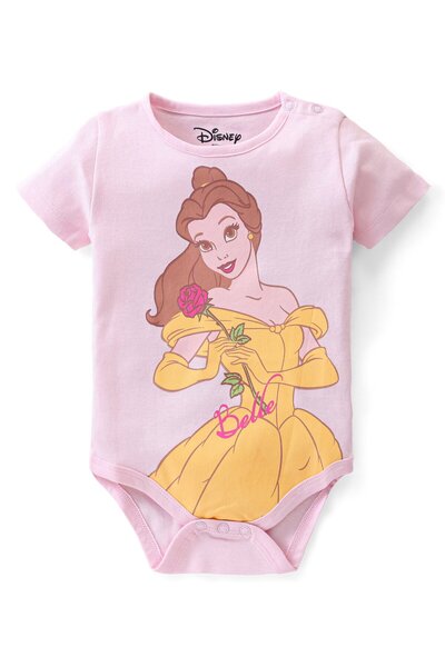 Babyhug Disney بدلة نوم نصف كم محبوكة بنمط متداخل مزينة برسومات أميرات ديزني ...