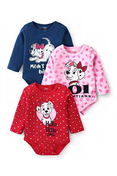 Babyhug Disney Cotton Knit Full Sleeves 101 Dalmatians Graphic Onesies Pack o...
