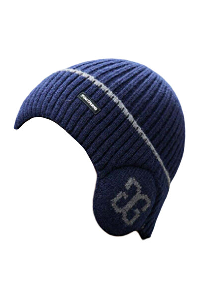 EFAYN.RO Men's cap, versatile model with ear flaps, standard, blue, EFAYN