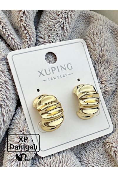 XUPING JEWELRY POKAK Xuping 14K Altın Kaplama Tırtıklı Model Vip Yarım Halka ...
