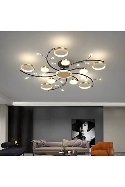 OEM Candelabru LED KARINA cu telecomandă, 68 W, 10 elemente, cald/neutru/rece, intensitate reglabilă, auriu