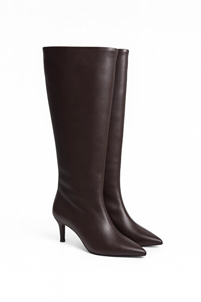 Giydim Gidiyor LuxeWarm İnce Topuklu Çizme Kahverengi