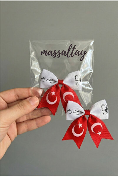 Massaltay 2 Adet Türk Bayrağı ve Atatürk İmzası Klipsli Toka Seti – 29 Ekim 2...