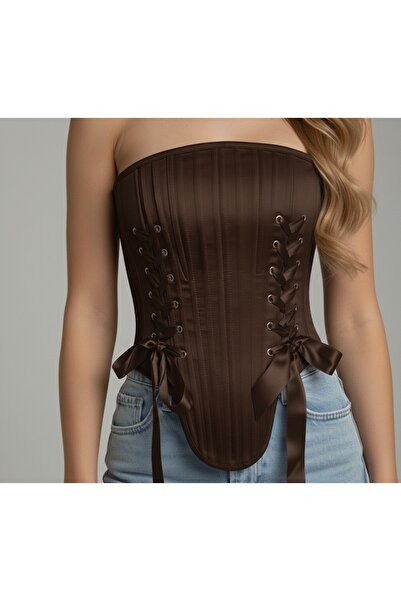 SARA Clothessy Buz mavisi Victorian Fransız Korse Büstiyer