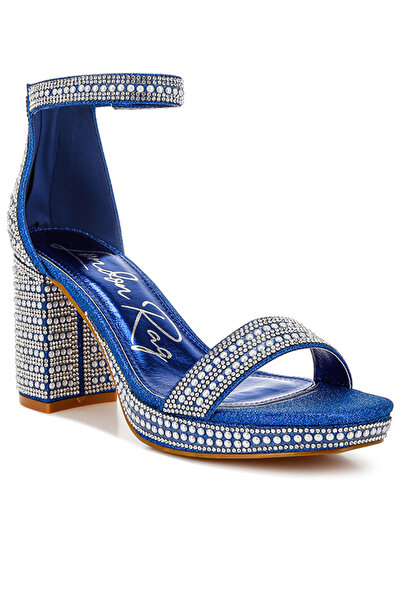 london Rag Women Rhinestones And Pearl Embellished Sandals in Blue
