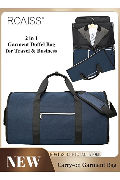 ROAISS حقيبة سفر خارجية كبيرة السعة، حقيبة محمولة لتخزين الملابس والبدلات، حق...