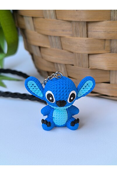 Esey Dizayn Lilo Stitch 3D MİNİ BOY Anahtarlık Deri Aksesuarlı