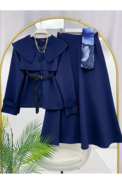 YILMAZBARMAZ set de damă vintage cu curea, format din două piese