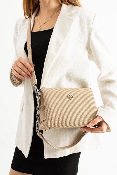 Çanta Trend Soft Leather Very Useful 3 Compartment Small Shoulder and Crossbody Bag 738