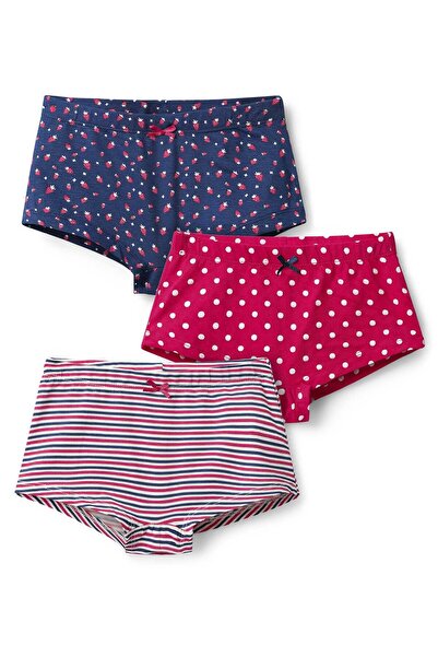 Pine kids سراويل داخلية قصيرة من القطن والإيلاستين بنمط هيبستر بطبعة زهور ونق...
