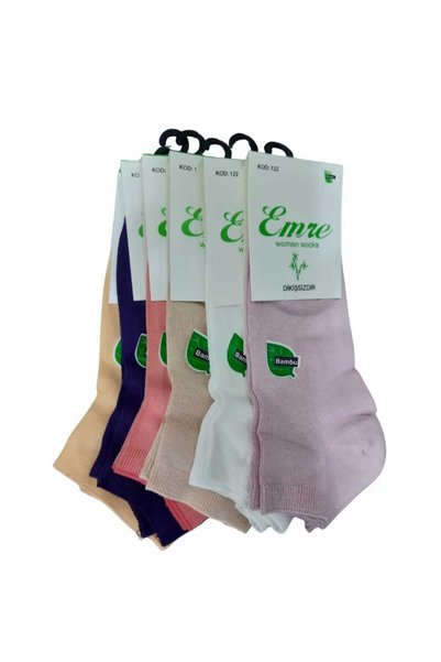 Çorapdiyari & Emre 6 Çift Bambu Kısa Spor Dikişsiz Burunlu Unisex Patik Çorap - Karışık