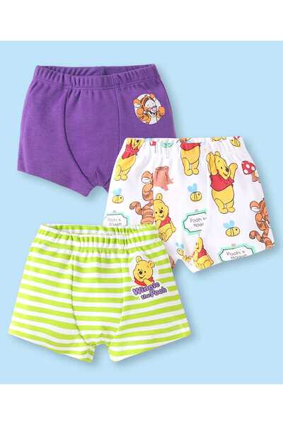 Babyhug Disney Trunks with Winnie The Pooh Print (Pack of 3) - Purple and Whi...