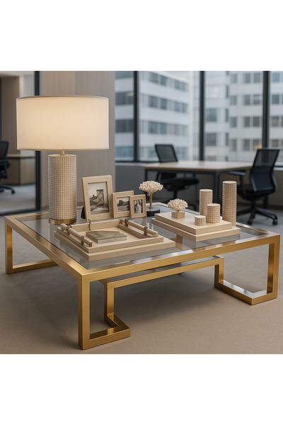 TRİDENT METAL TASARIM Titanyum Kaplamalı Orta Sehpahası