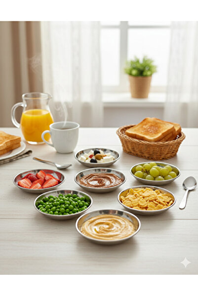 Maglor مجموعة فاخرة من 6 قطع لوجبات الخفيفة، الإفطار، وعاء صلصة متعدد الاستخدامات من الفولاذ المقاوم للصدأ، صحن، علبة تقديم