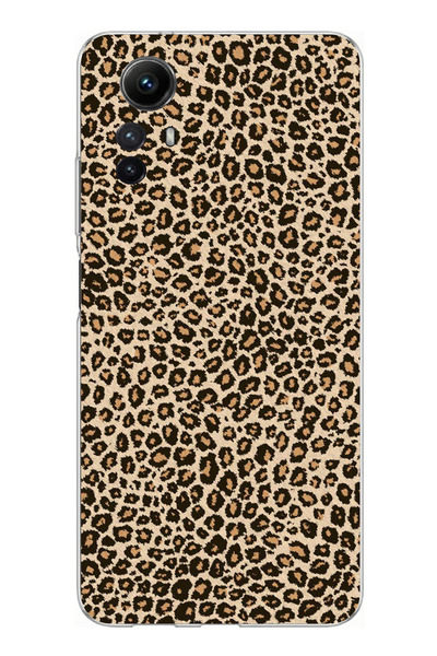 TechTree حافظة سيليكون متوافقة مع تصميم ليوبارد مطبوع لهاتف Redmi Note 12S