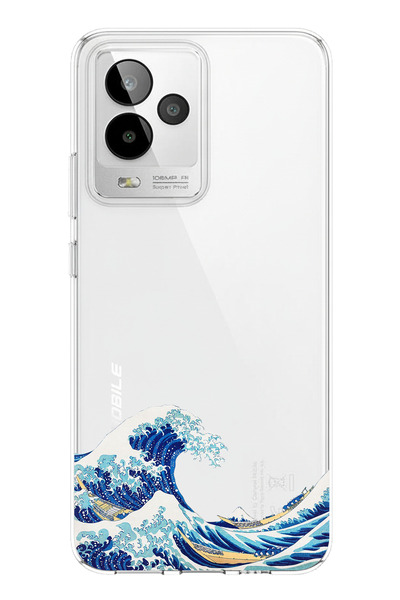 TechTree حافظة سيليكون مطبوع متوافقة مع GM 24 PRO بتصميم موجة كاناغاوا أوكى نامي أورا