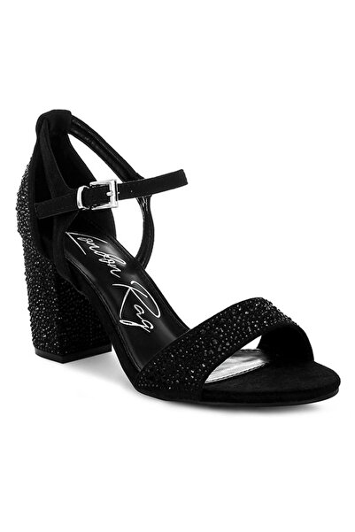 london Rag Women Rhinestones Embellished Sandals in Black
