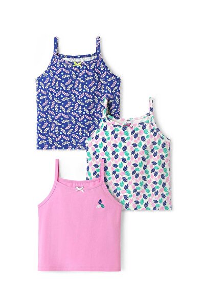 Pine kids Cotton Elastane Knit Sleeveless Slips With Tropical Theme Print (Pack of 3) - Assorted