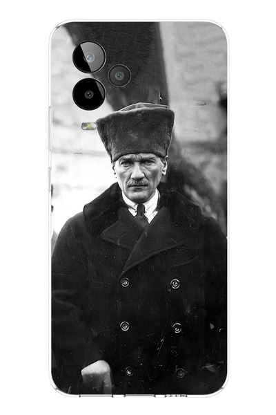 TechTree حافظة سيليكون متوافقة مع جي إم 24 برو مصطفى كمال أتاتورك بورتريه مطبوع