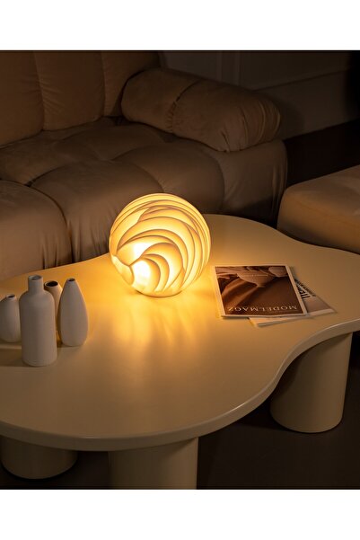 Alpdesign Modern Dekoratif Masaüstü LED Ampüllü Aydınlatma | Anahtarlı Masa Lambası – O6 Lav