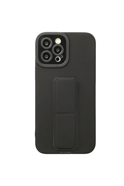 NewFace حافظة آيفون 12 برو ميجا ستاند سيليكون - أسود