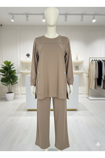 fariza tekstil طقم حجاب مكون من قطعتين (طول التوب 77 سم، طول البنطلون 100 سم)