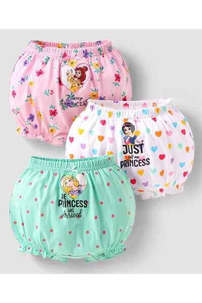 Babyhug Disney بنطلونات قصيرة من نسيج ليكرا مزينة برسومات أميرات ديزني، حزمة ...