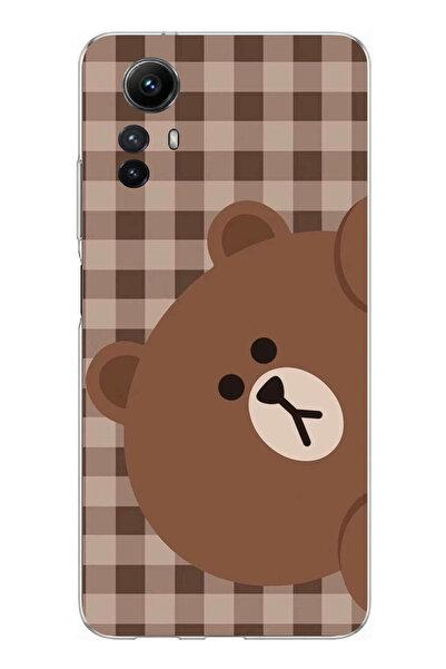 TechTree حافظة سيليكون مطبوع متوافقة مع هاتف Redmi Note 12S بتصميم جانب الدب ...