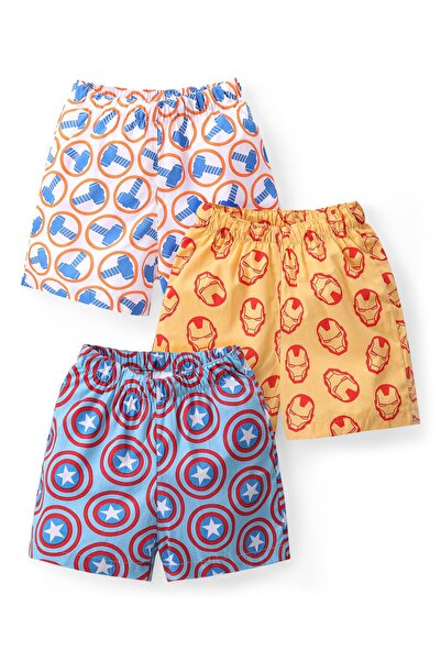 Babyhug Marvel سراويل قطنية منسوجة بطبعة أفينجرز، حزمة من 3 قطع - متعددة الألوان