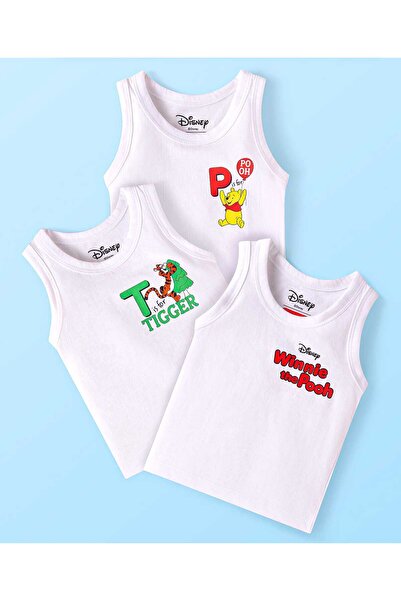 Babyhug Disney Babyhug Single Jersey Knit Sleeveless Vests with Winnie the Po...