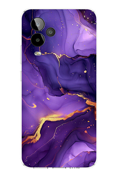 TechTree حافظة سيليكون متوافقة مع GM 24 PRO من حجر الجمشت والرخام الأرجواني مطبوع