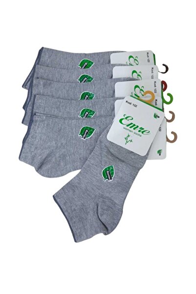 Çorapdiyari & Emre 6 Pairs Bamboo Short Sports Stitch-Free Toe Unisex Booties Socks - Gray