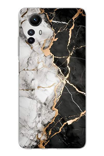 TechTree حافظة سيليكون متوافقة مع هاتف Redmi Note 12S باللون الأسود والأبيض ا...