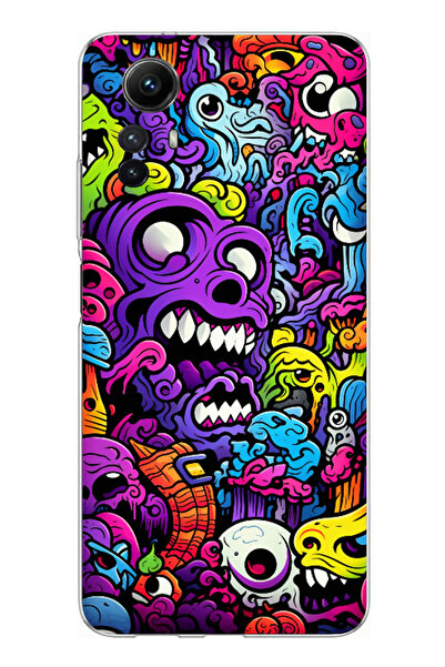 TechTree حافظة سيليكون متوافقة مع هاتف Redmi Note 12S من Psychedelic Colorful...