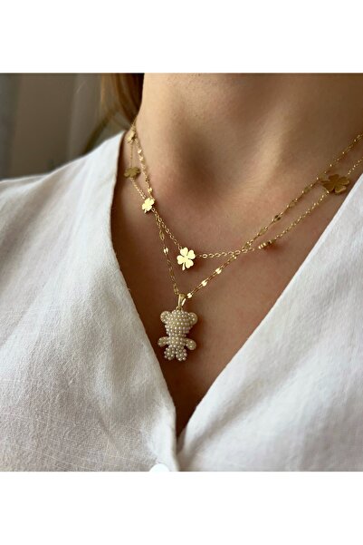 ToffyStore Vip Pearl Teddy Necklace