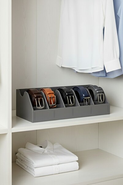 TİNEKE HOME 5-Compartment Belt Socks Jewelry Makeup Organizer Closet Belt Org...