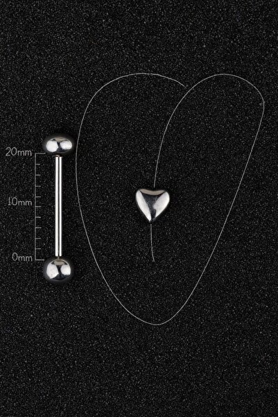 ömay takı 18mm Kalp 316l cerrahi çelik Dil Piercing