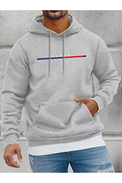 WOODROFFE Hanorac 3 Thread Cotton Paris B cu imprimeu Unisex K cu glugă Negru/Gri/Albastru închis