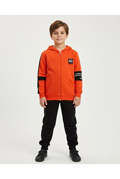 Ege Bebek Set de trening pentru băieți, cu de tranziție fire, cu fermoar, cu glugă, 9-10-11-12-13 ani