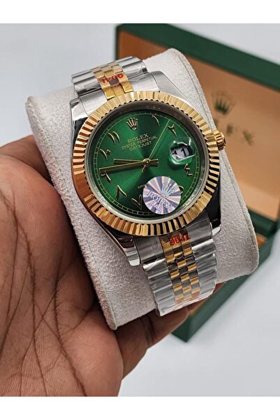 CN Luxury men's wristwatch with two-tone Arabic numerals